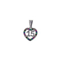 Dije 15 Años Circonias Colores + Cadena en Plata .925