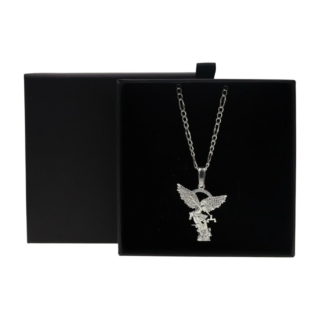 Dije San Miguel Árcangel + Cadena en Plata .925