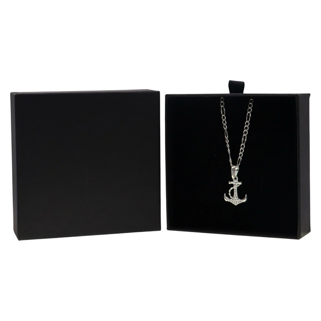 Dije Ancla Circonia + Cadena en Plata .925