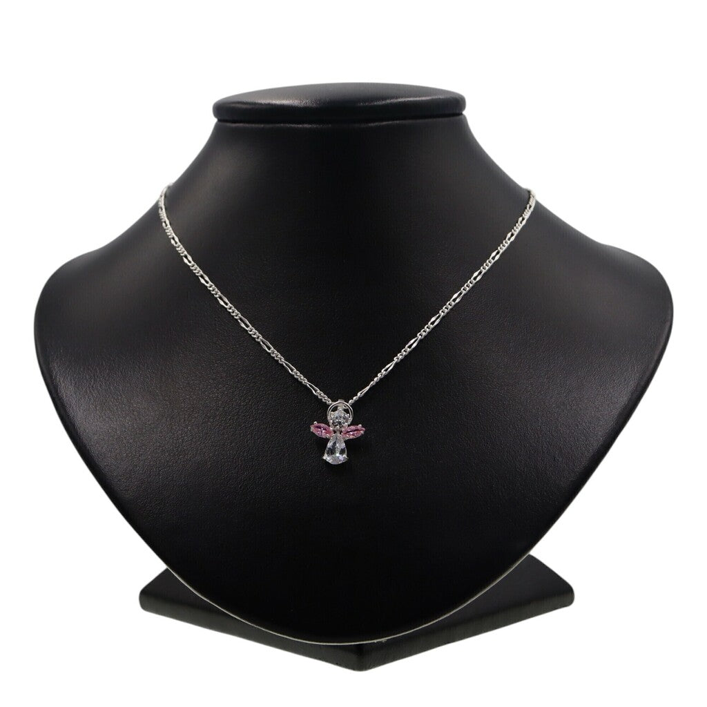 Dije de Ángel Rosa o Blanco + Cadena en Plata .925