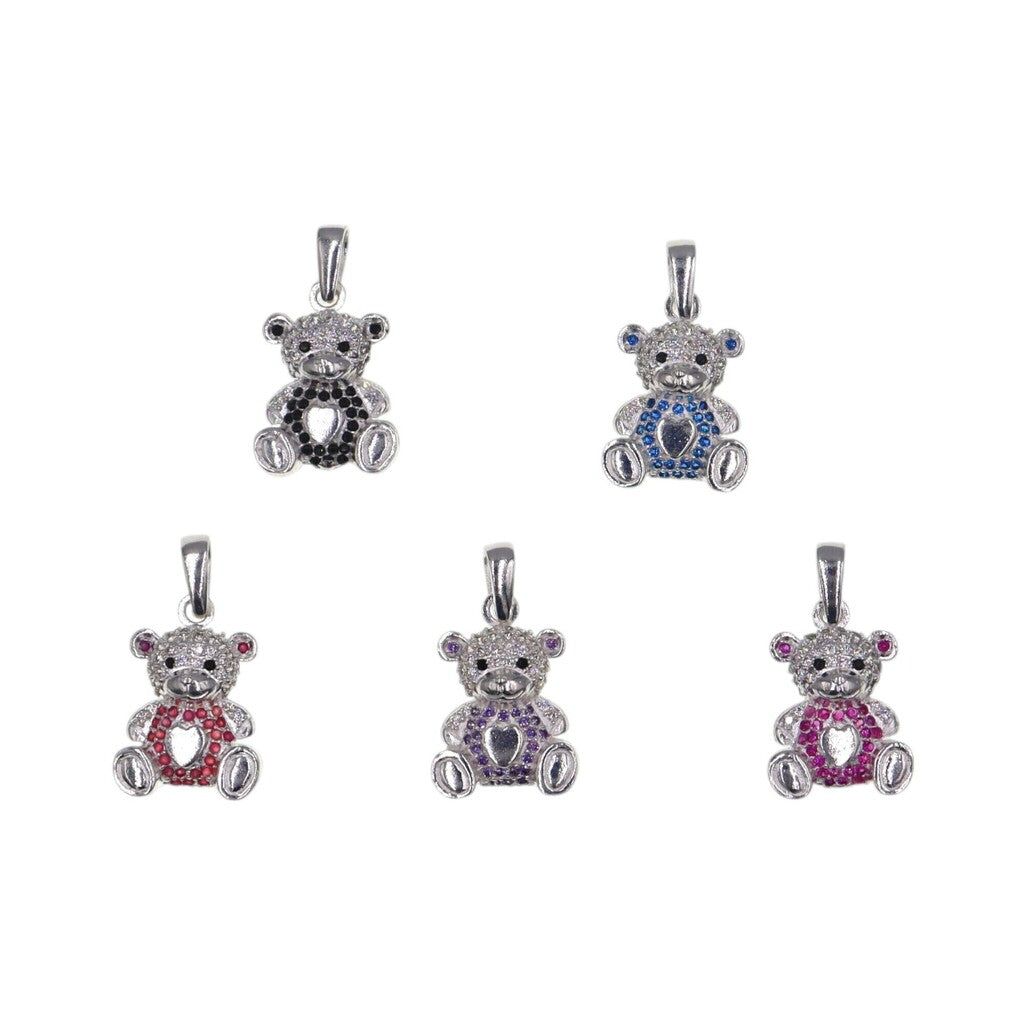 Dije Oso Circonia + Cadena en Plata .925