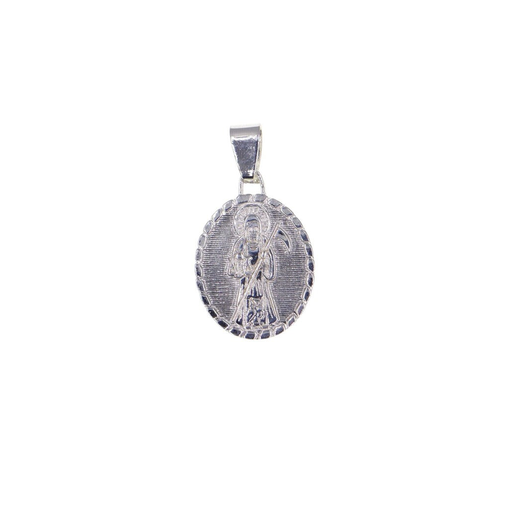 Medalla Santa Muerte + Cadena en Plata .925