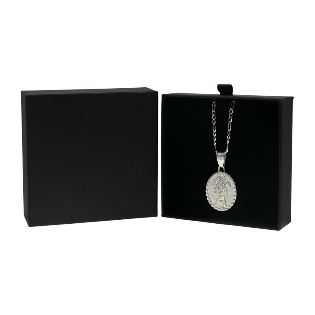 Medalla Santa Muerte + Cadena en Plata .925