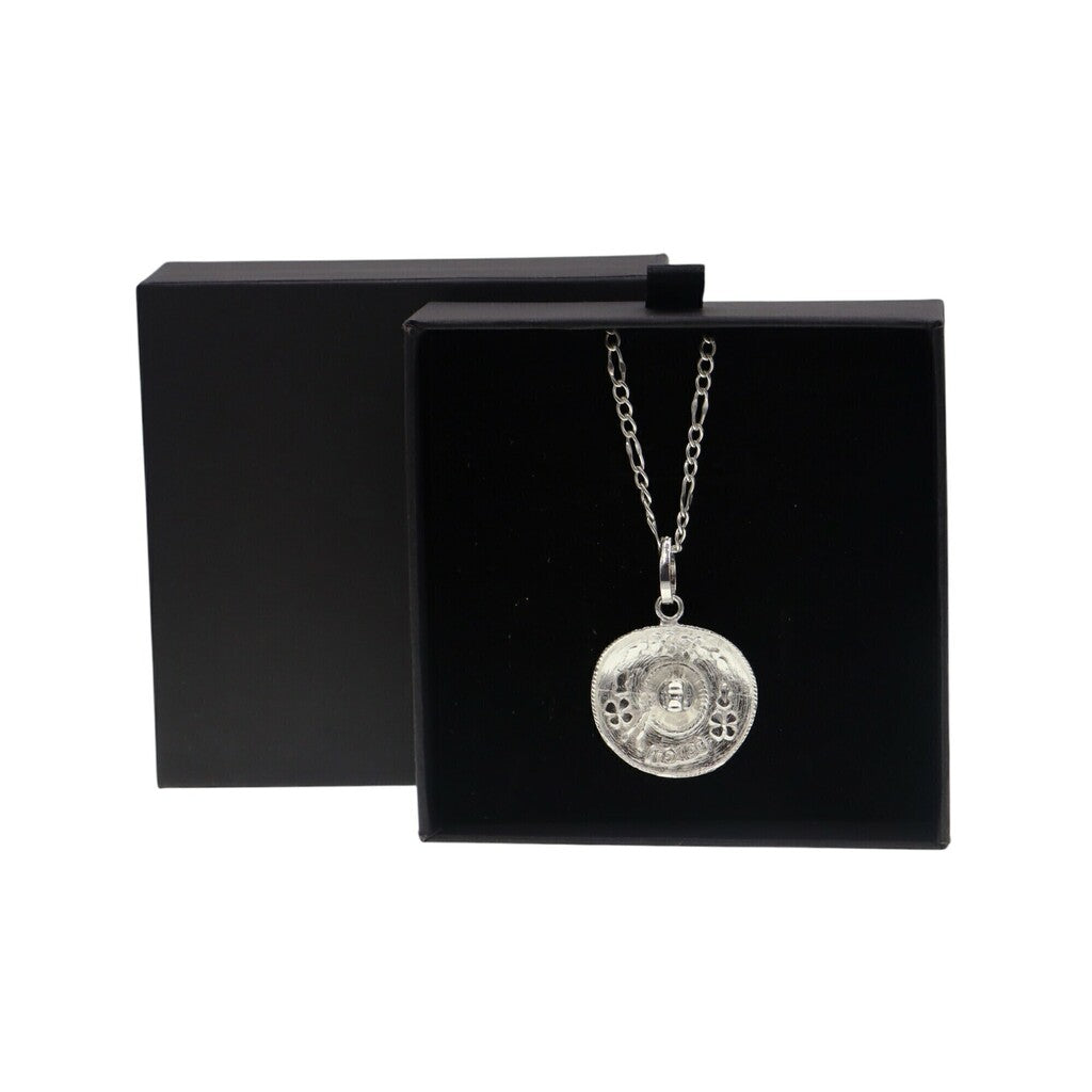 Dije De Sombrero Grande + Cadena en Plata .925