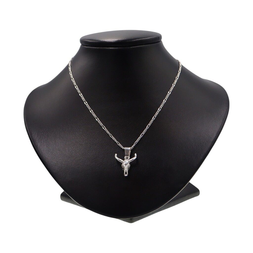 Dije Cabeza de Toro + Cadena en Plata .925