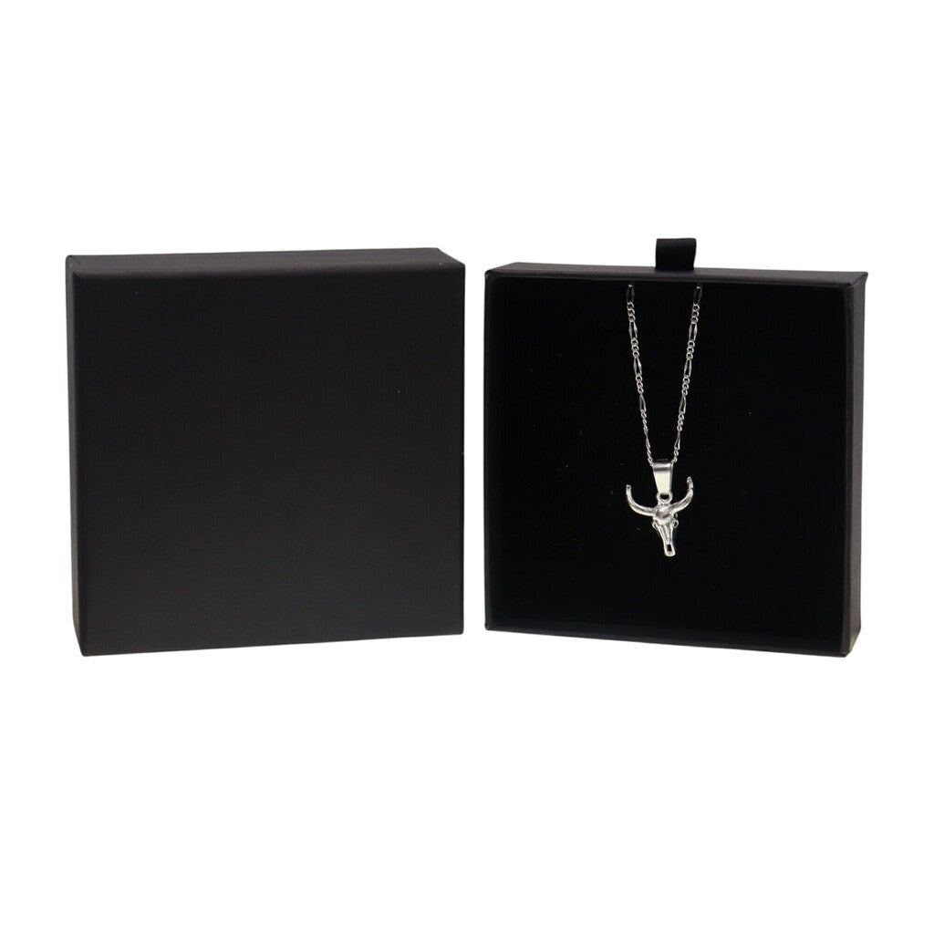 Dije Cabeza de Toro + Cadena en Plata .925
