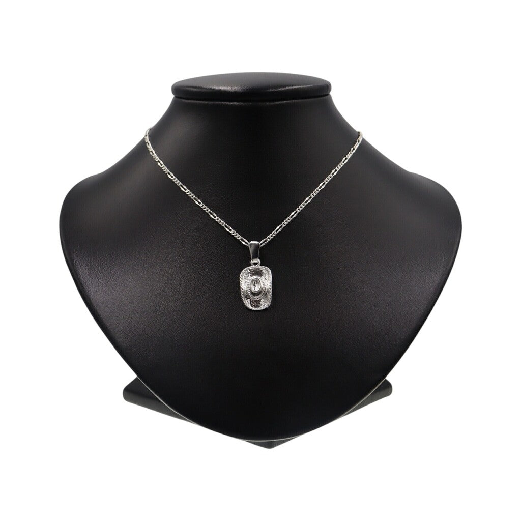 Dije De Sombrero Vaquero Chico + Cadena en Plata .925