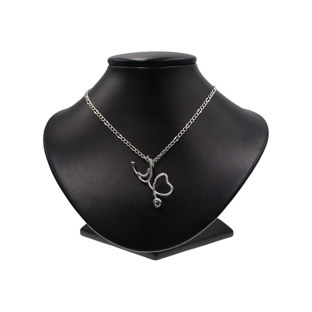 Dije Estetoscopio + Cadena en Plata .925