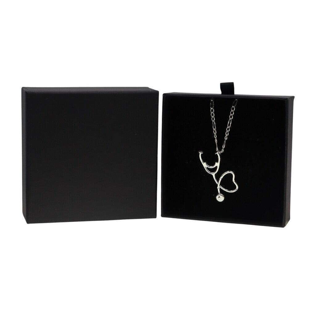 Dije Estetoscopio + Cadena en Plata .925
