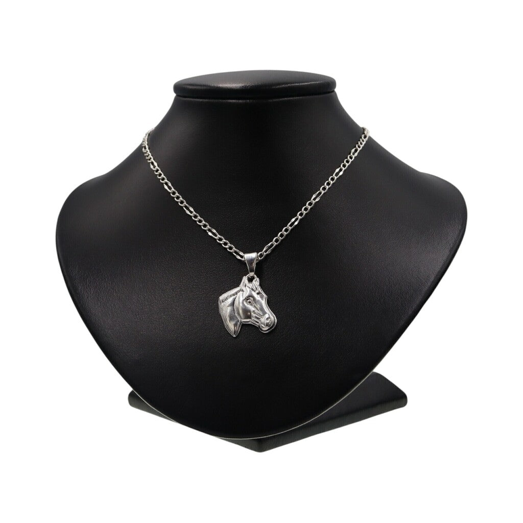 Dije De Caballo Grande + Cadena en Plata .925