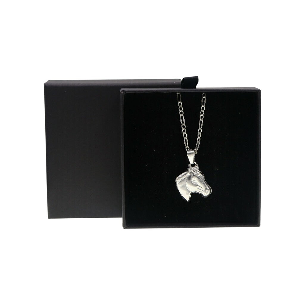 Dije De Caballo Grande + Cadena en Plata .925