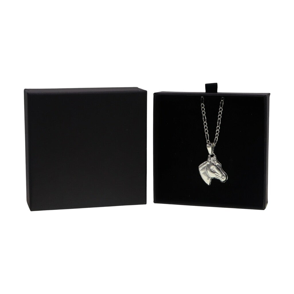 Dije De Caballo Grande + Cadena en Plata .925