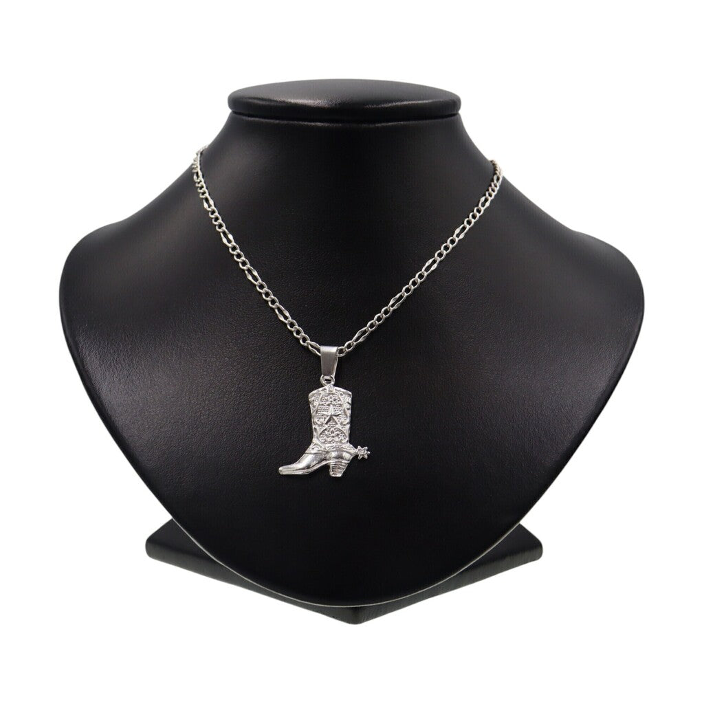 Dije Bota Vaquera + Cadena en Plata .925