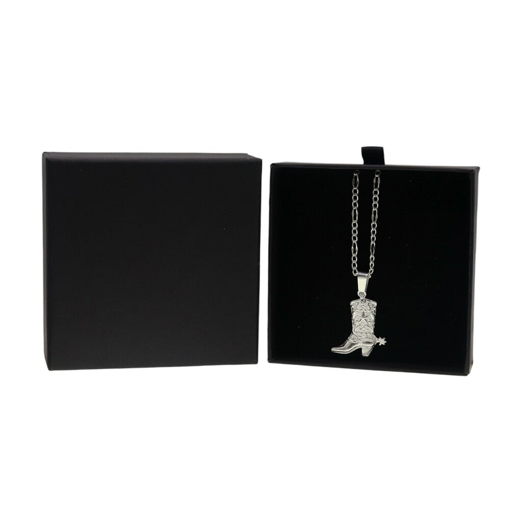 Dije Bota Vaquera + Cadena en Plata .925
