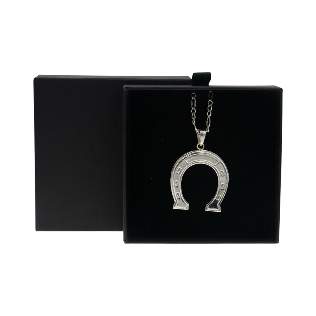 Dije Herradura Grande + Cadena en Plata .925