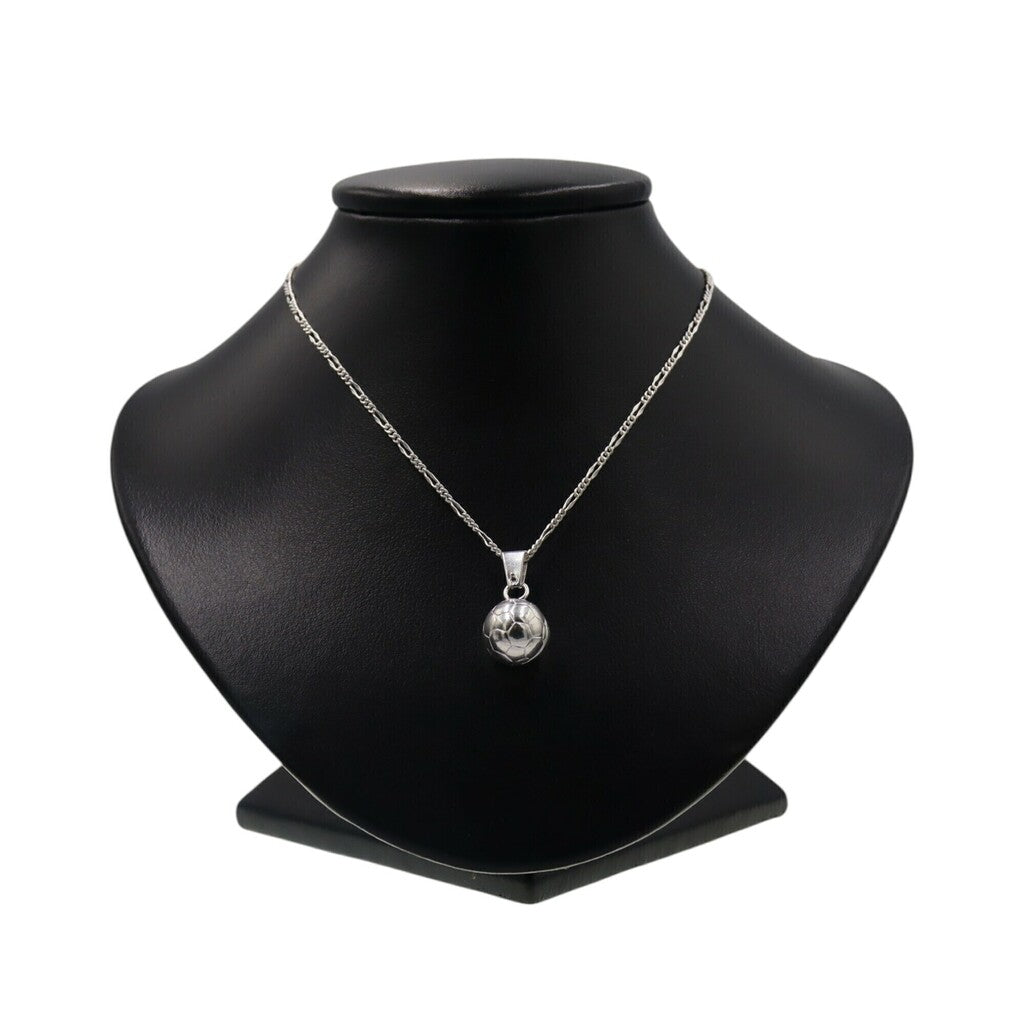 Dije Balón de Futbol + Cadena en plata .925
