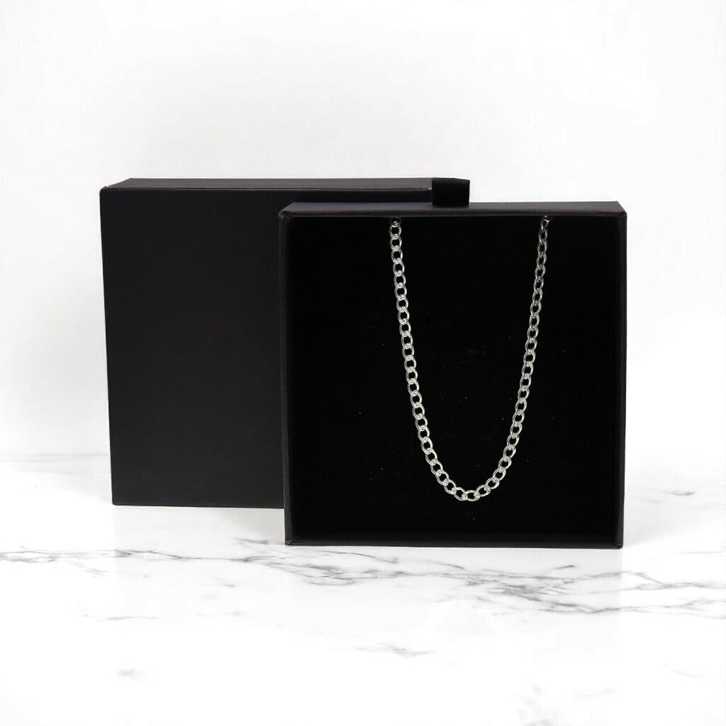 Cadena Barbada de Plata .925