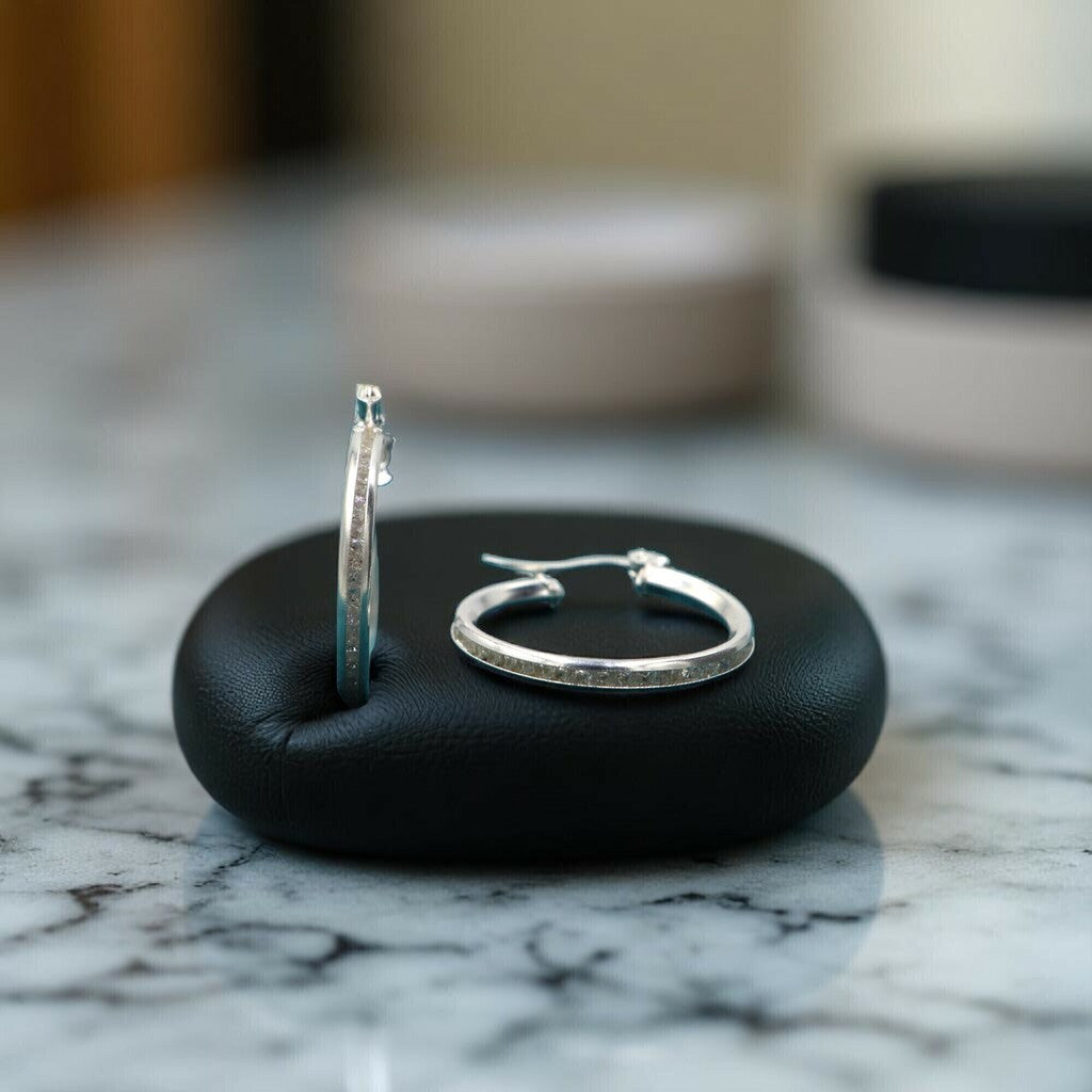 Arracadas Largas Circonia de Plata .925