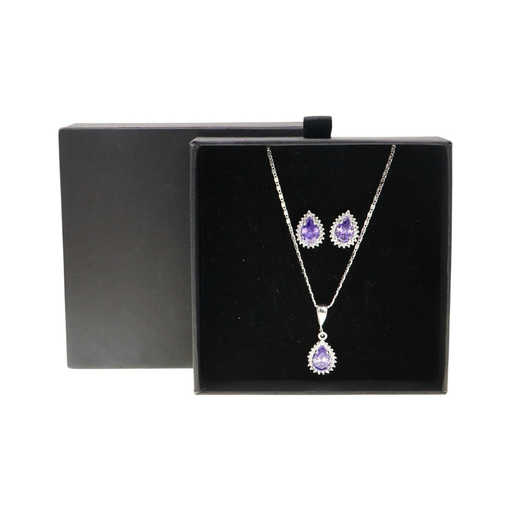 Juego de Gota Morada de Plata .925