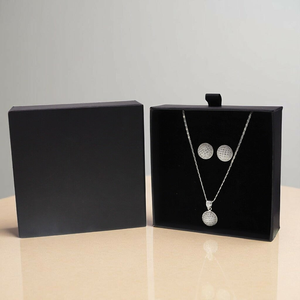 Juego de Circulo Circonia de Plata .925