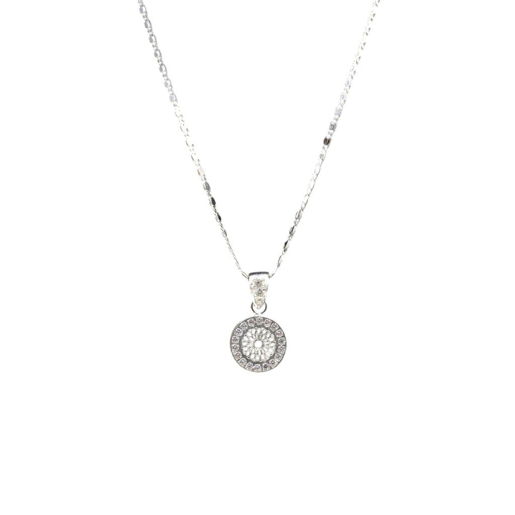 Juego de Circulo Blanco de Plata .925