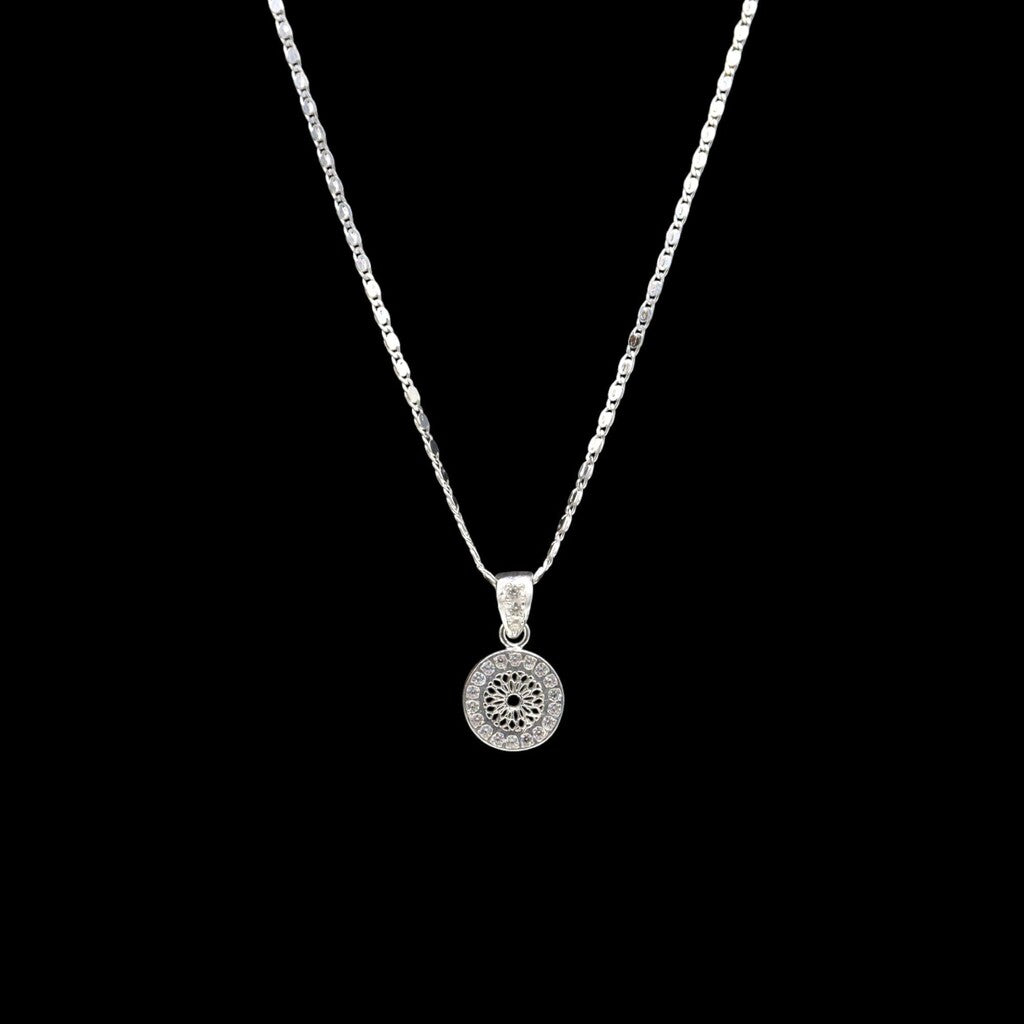 Juego de Circulo Blanco de Plata .925