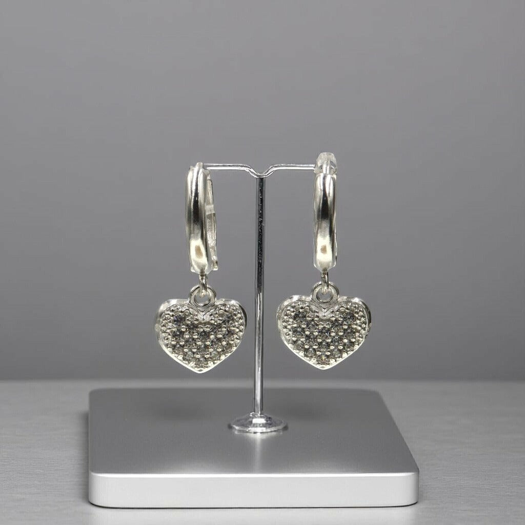 Arracadas de Corazon de Plata .925