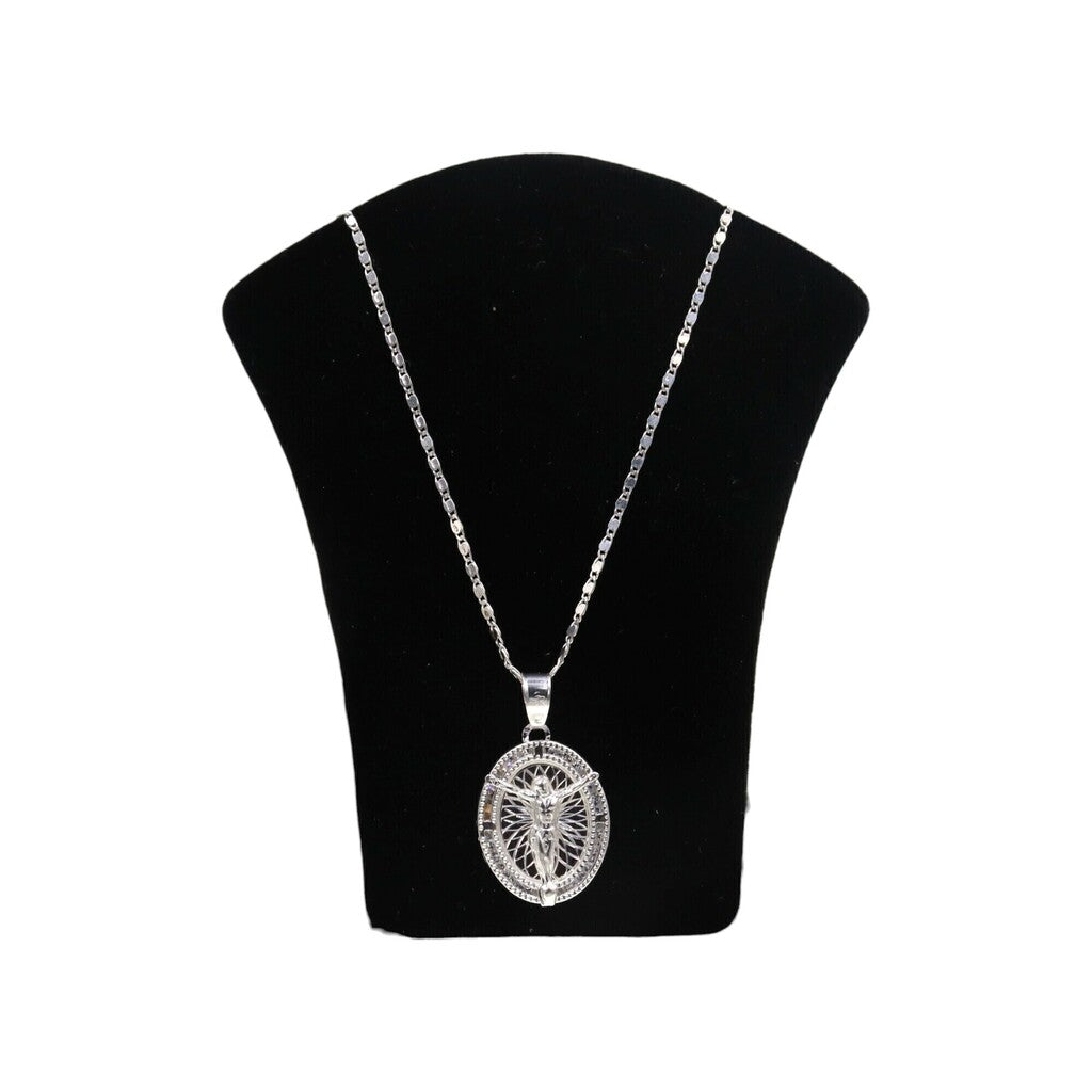 Medalla Jesus + Cadena en Plata .925
