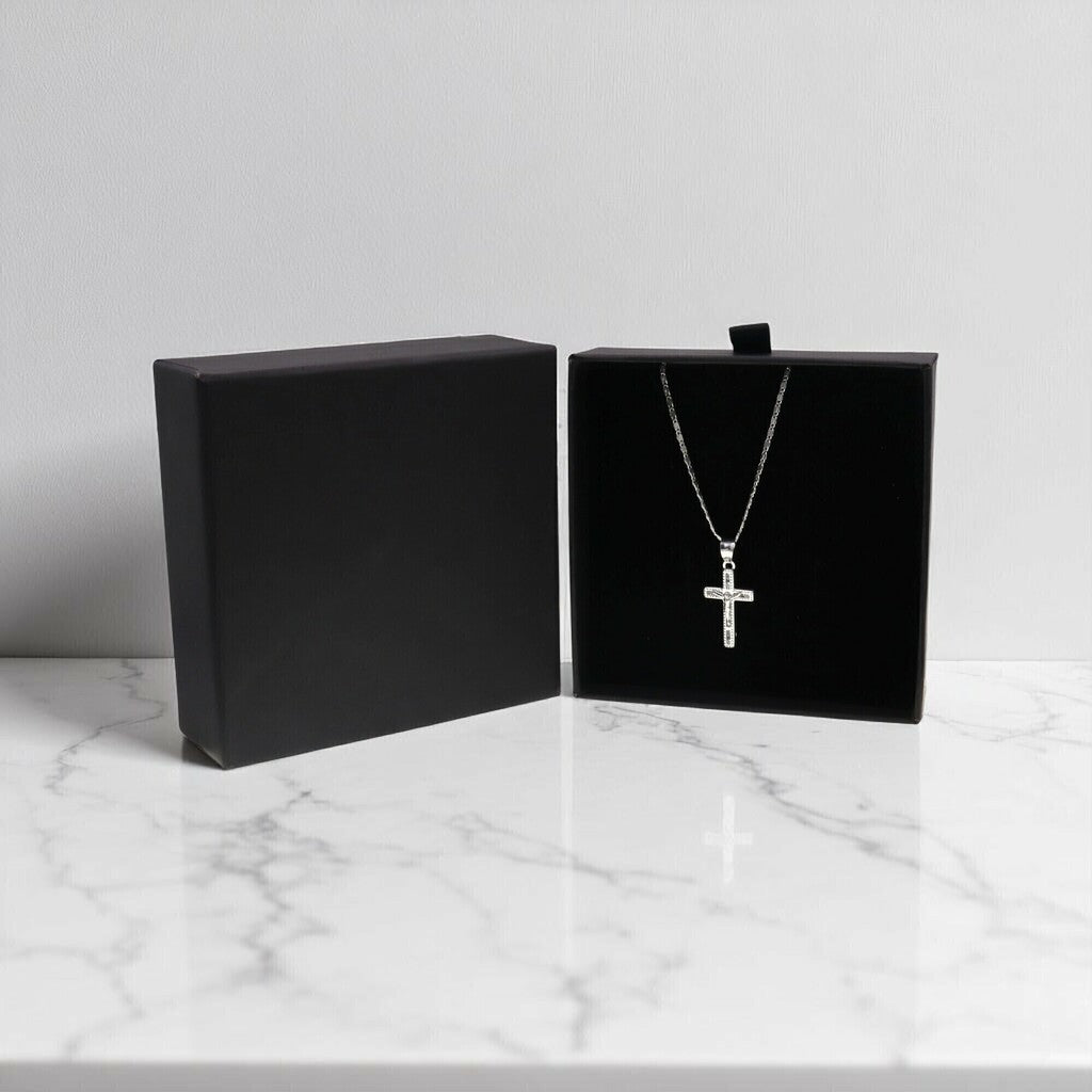 Dije Cruz de Jesus + Cadena en Plata .925