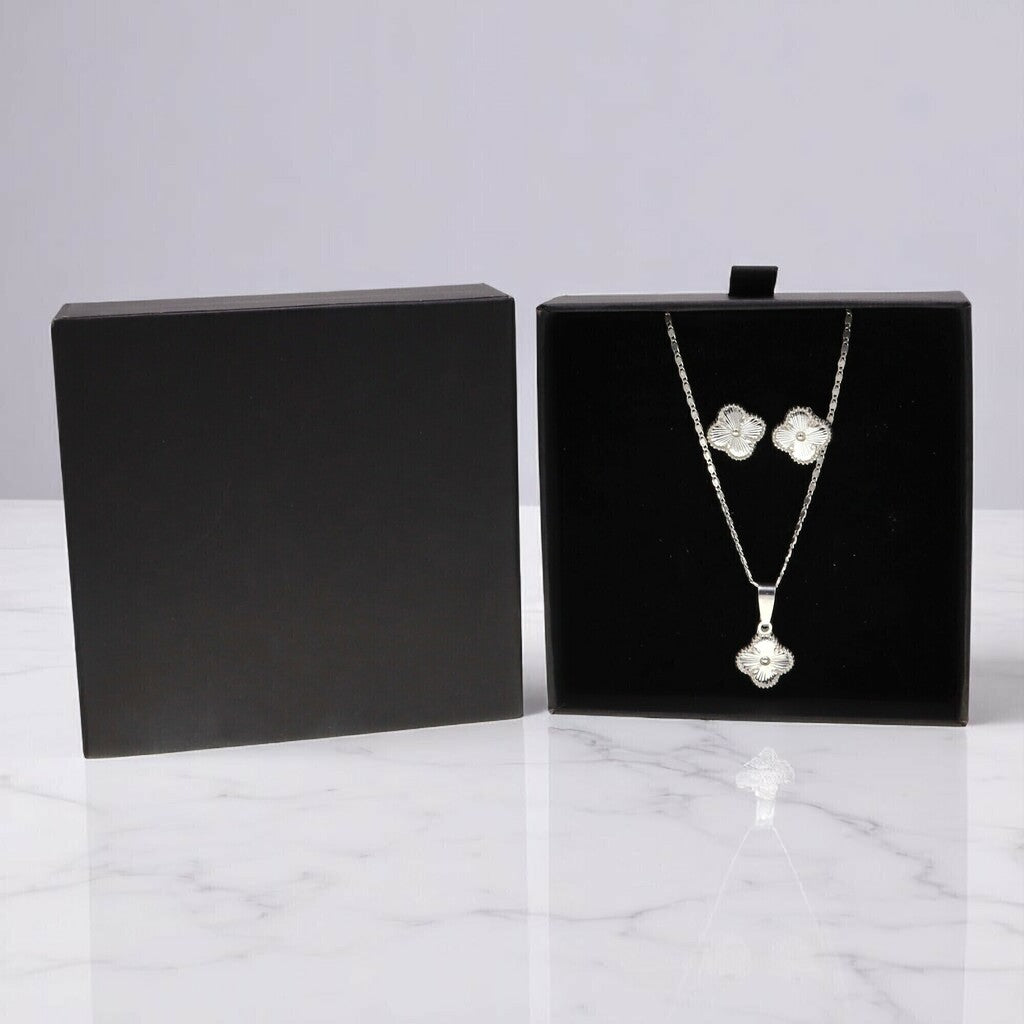 Juego de Trebol de Plata .925