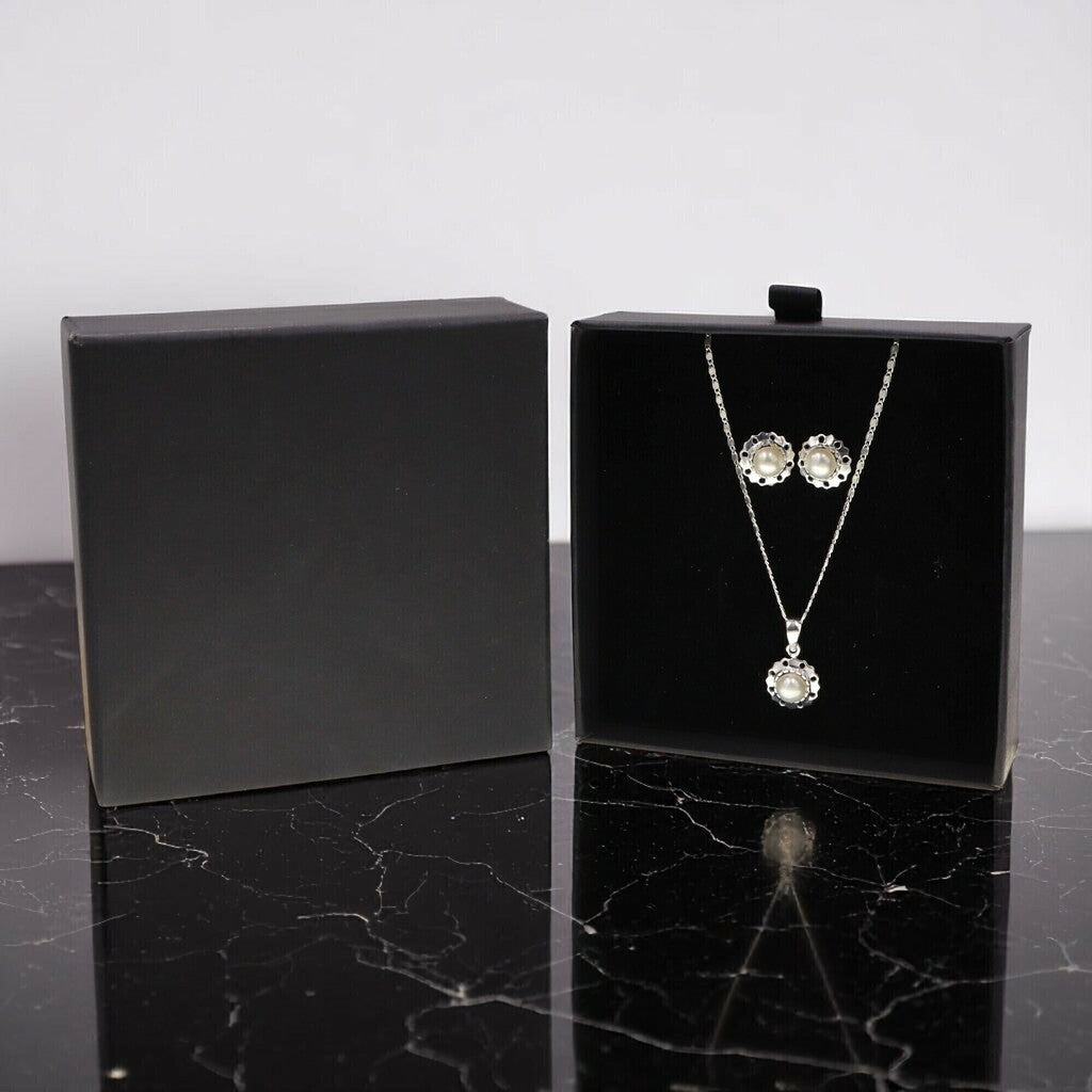 Juego de Perla de Plata .925