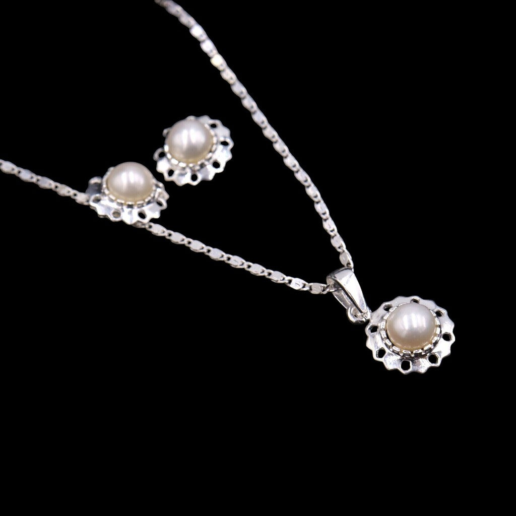 Juego de Perla de Plata .925