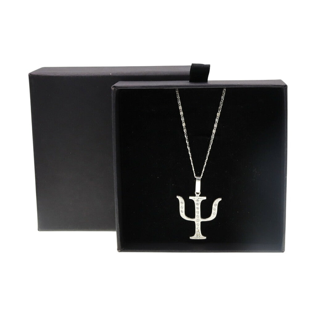 Dije Símbolo Griego Psi Ψ + Cadena en Plata .925