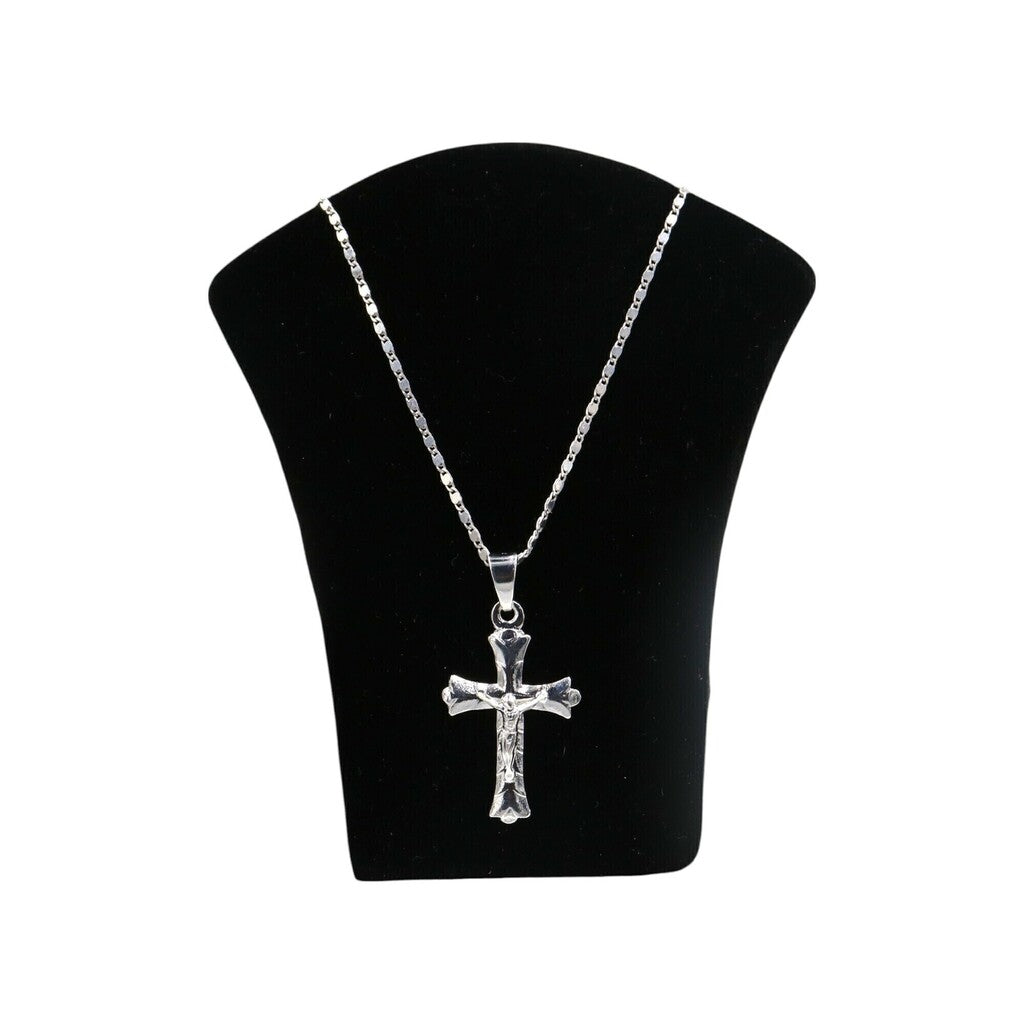 Dije Cruz + Cadena en Plata .925