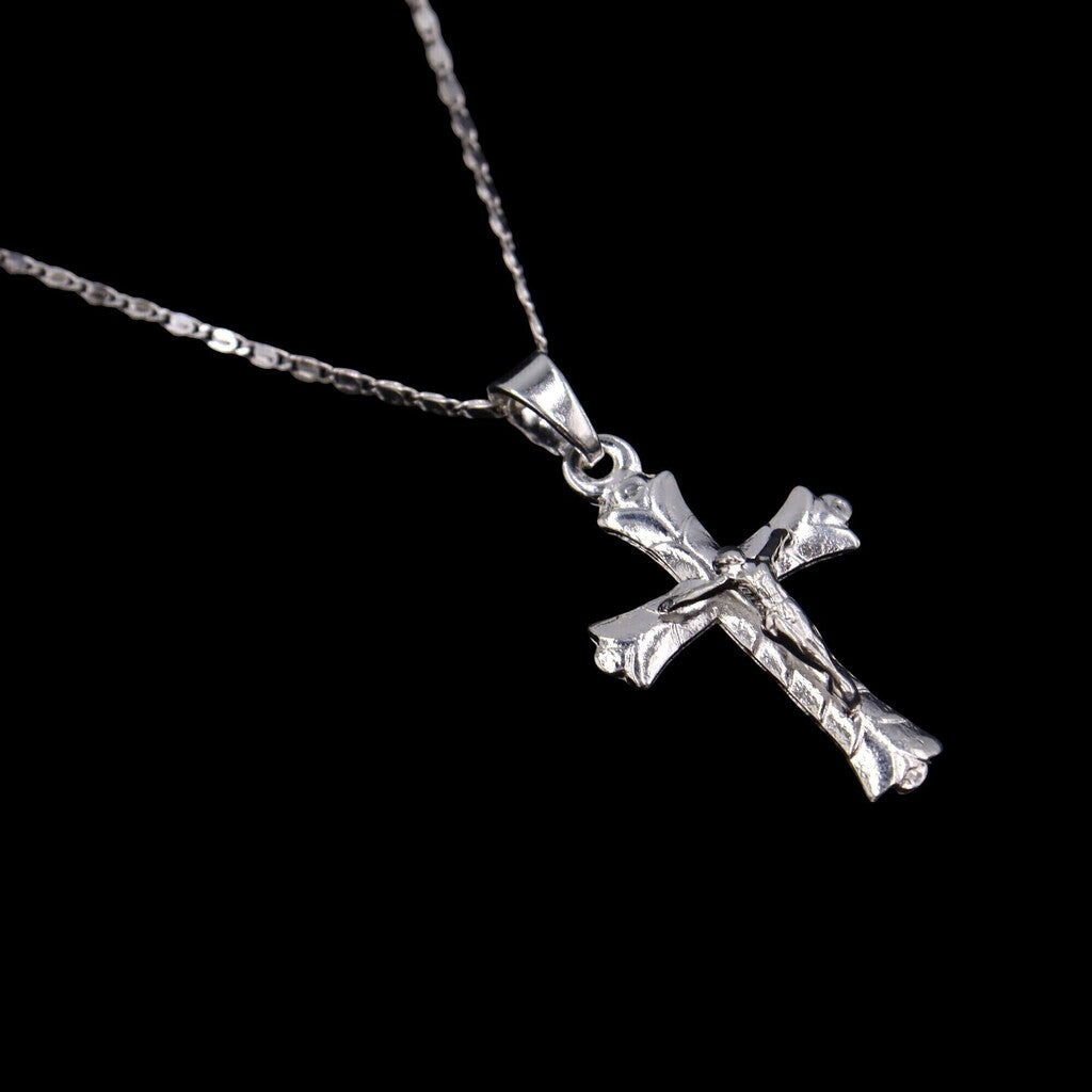 Dije Cruz + Cadena en Plata .925