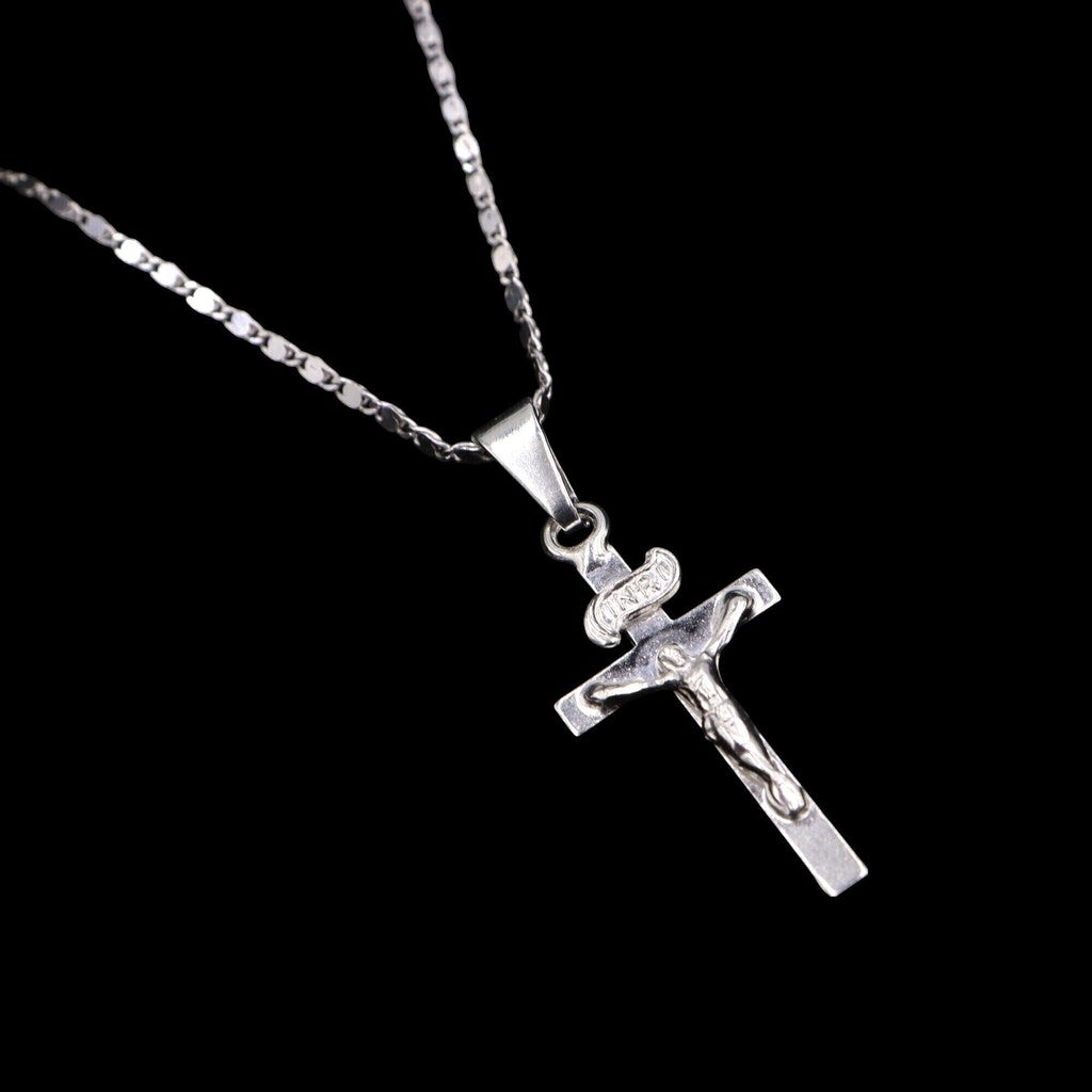 Dije Cruz INRI + Cadena en Plata .925