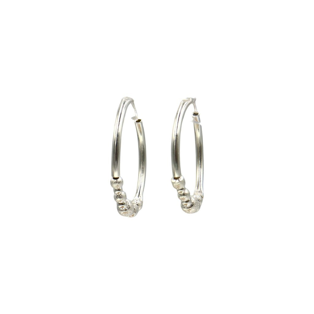 Arracadas Cuenta Redonda Grande de Plata .925