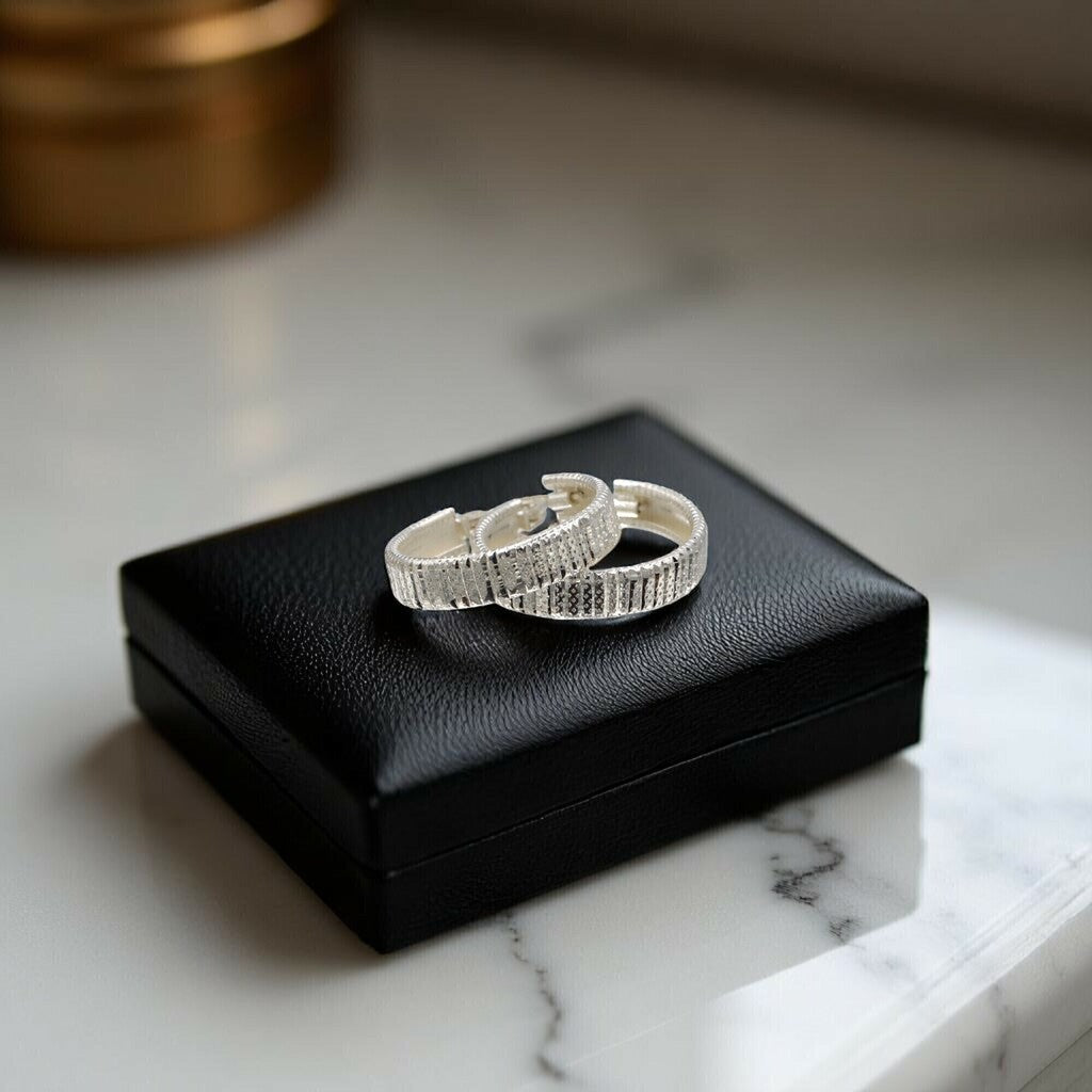 Arracadas Lineas Chica de Plata .925