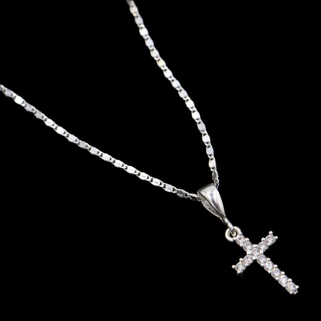 Juego de Cruz Con Circonia de Plata .925