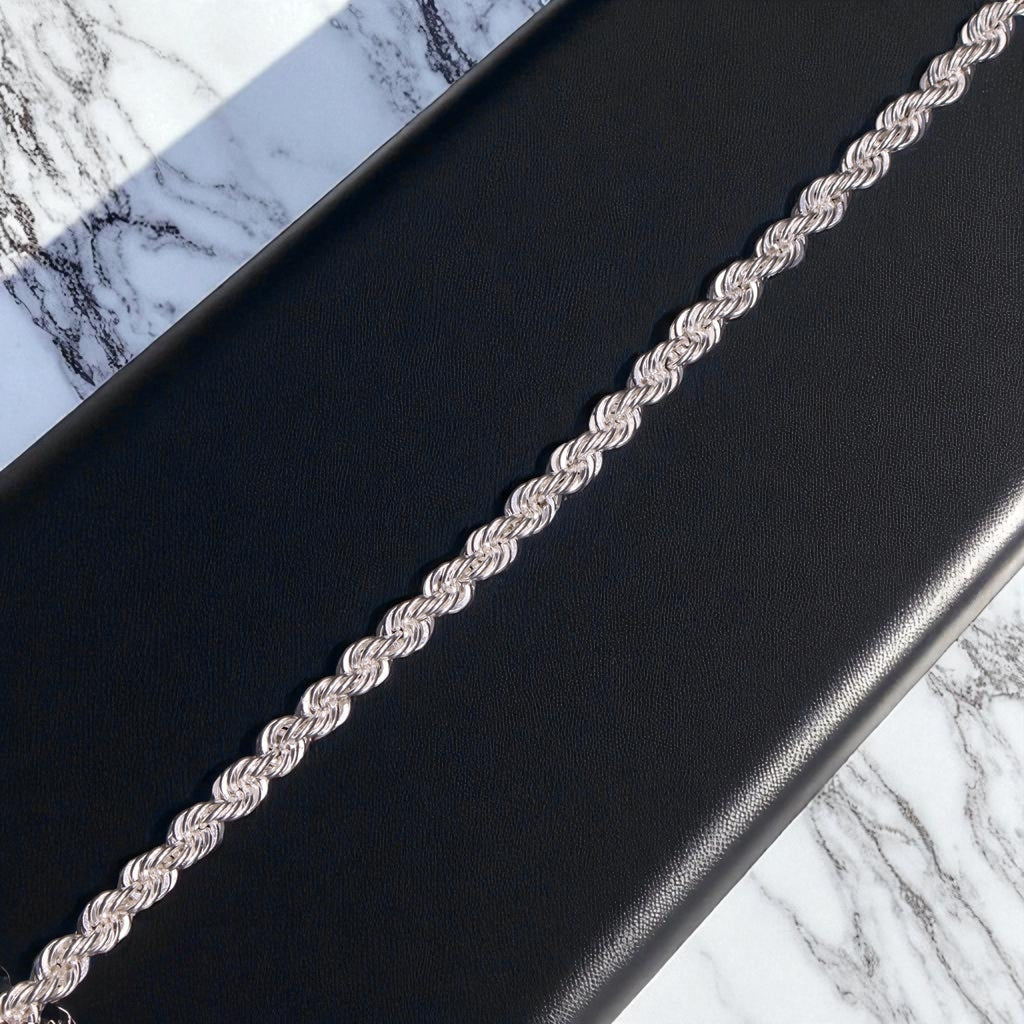 Pulso De Plata .925 Estilo Torzal 16.5 cm