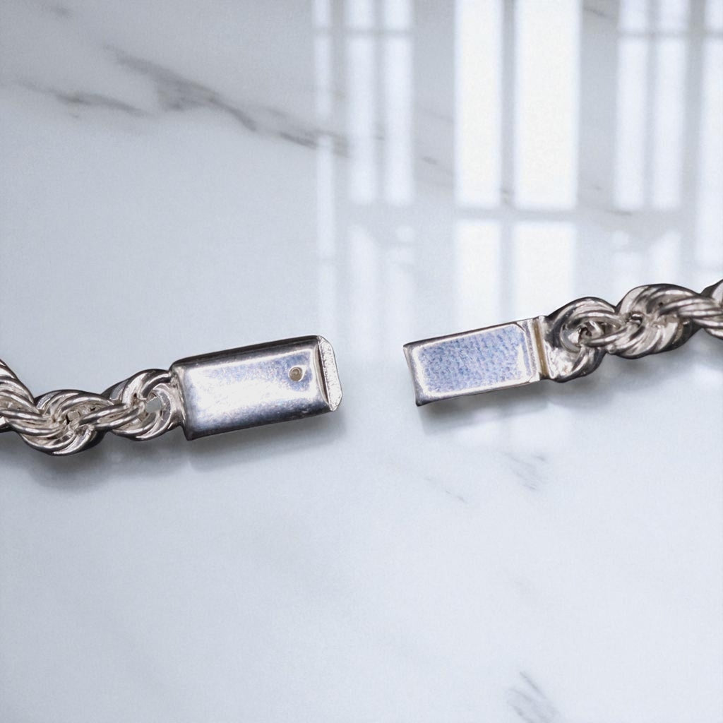 Pulso De Plata .925 Estilo Torzal 16.5 cm