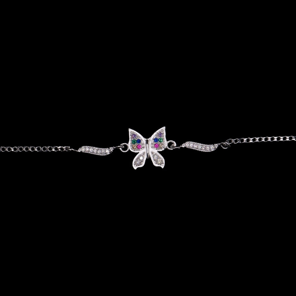 Pulso De Plata .925 Estilo Mariposa 18 cm