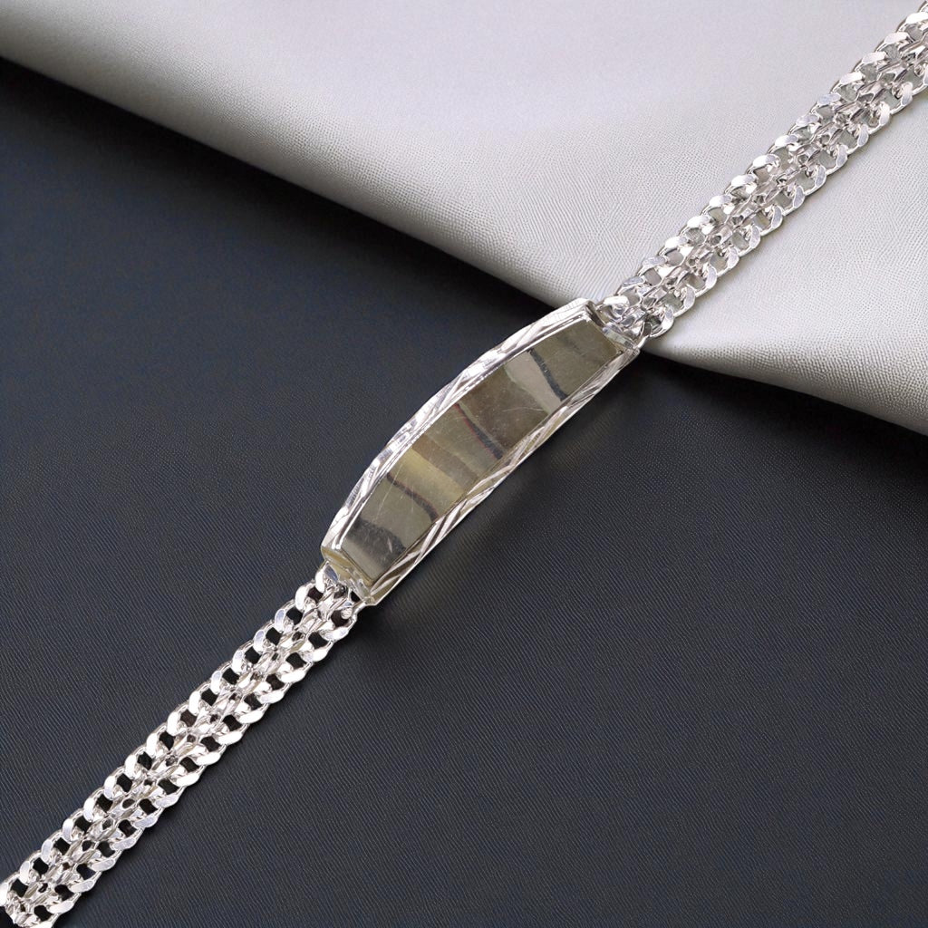 Esclava De Plata .925 Estilo Cubana Doble 20.5 cm