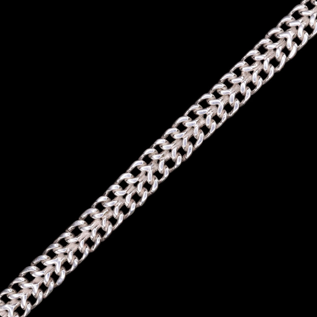 Pulso De Plata .925 Estilo Cubana Doble 20.5 cm