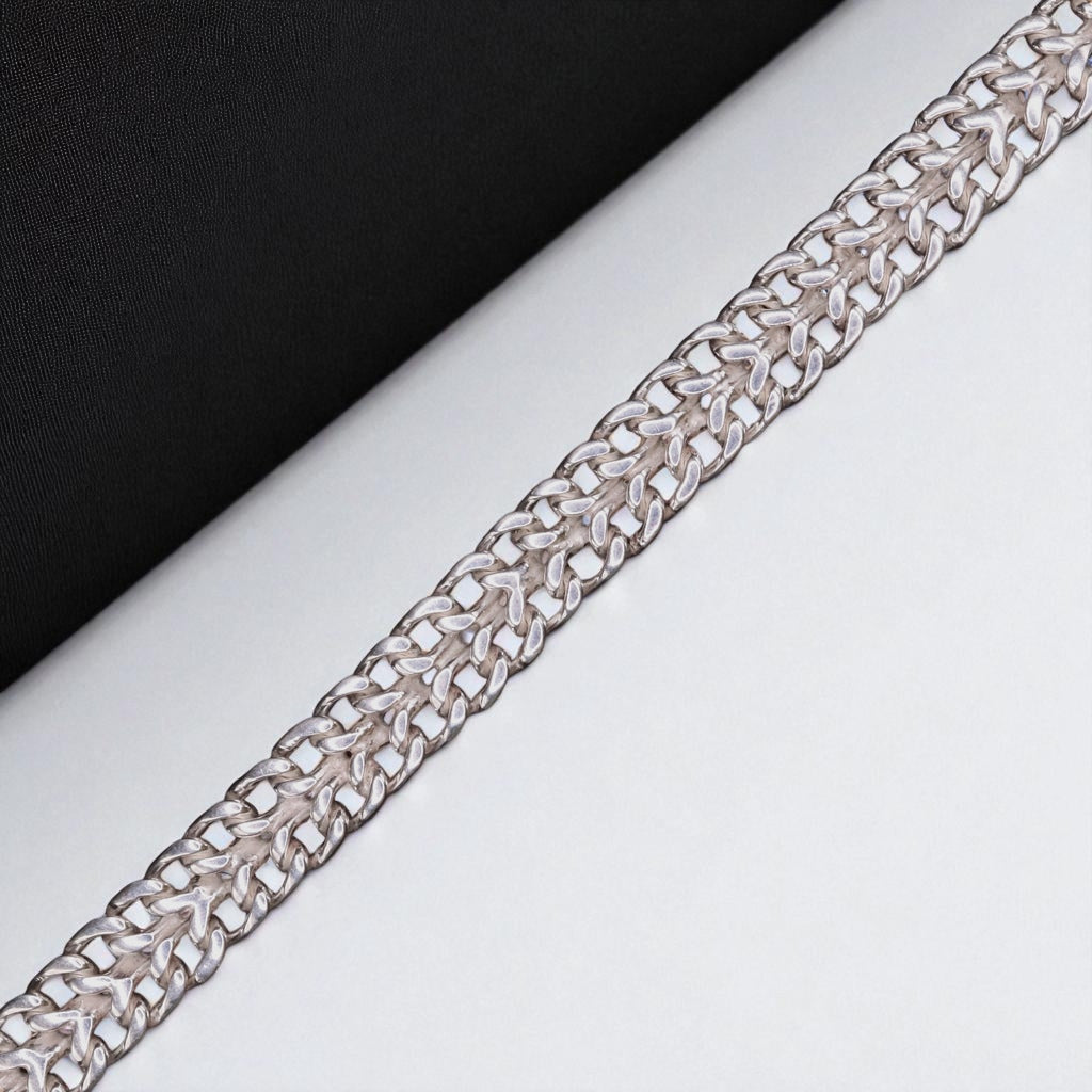 Pulso De Plata .925 Estilo Cubana Doble 20.5 cm