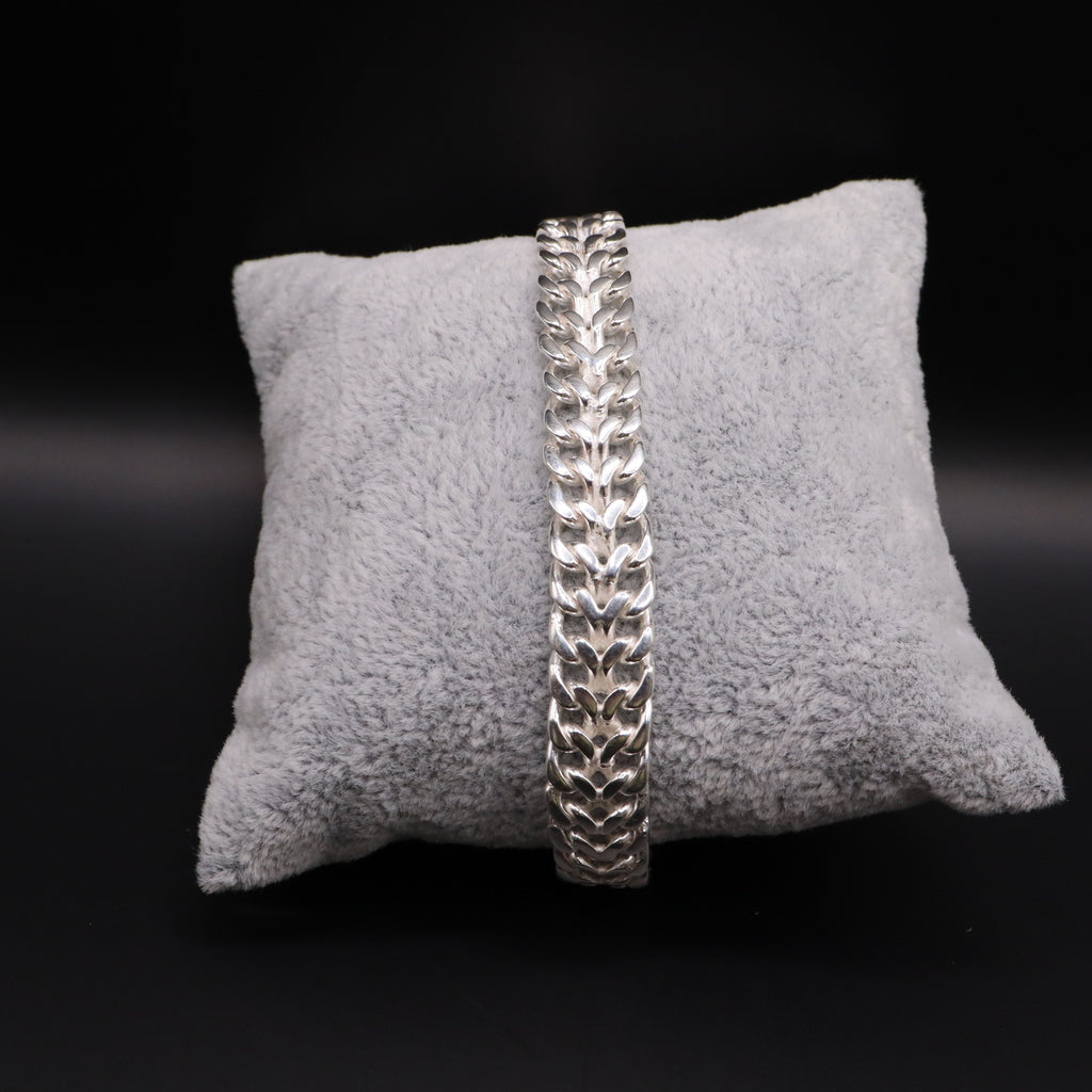Pulso De Plata .925 Estilo Cubana Doble 20.5 cm