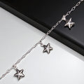 Pulso De Plata .925 Estilo Barbado Con Dijes De Estrella 18 cm