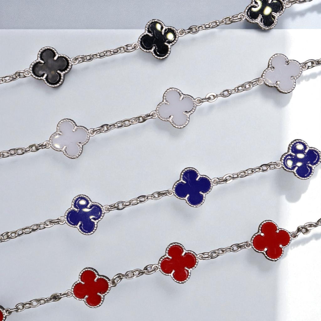 Pulso De Plata .925 Estilo Trebol 18 cm