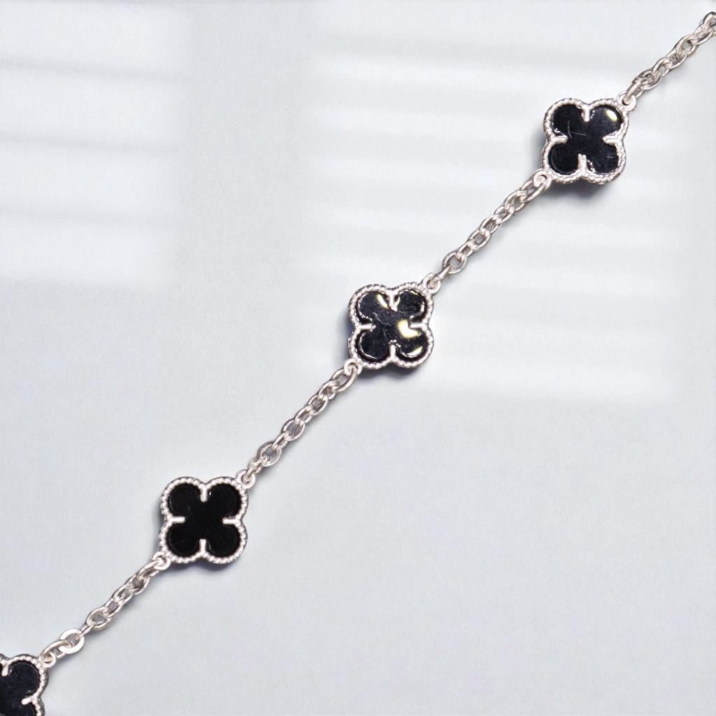 Pulso De Plata .925 Estilo Trebol 18 cm