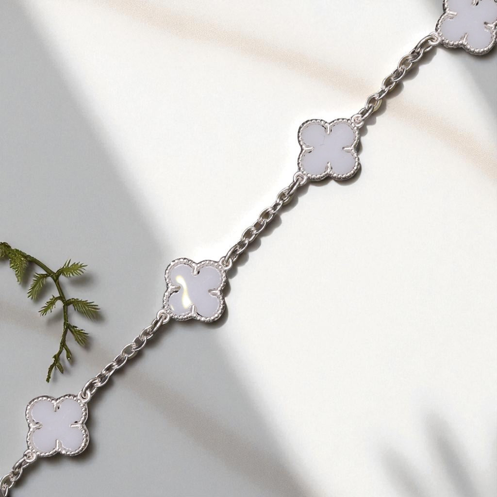 Pulso De Plata .925 Estilo Trebol 18 cm